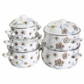 elegant flower enamel cookware straitpot/steam pot
